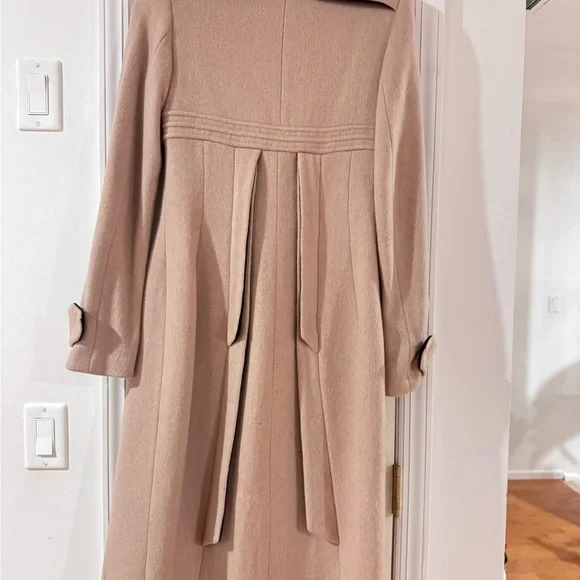 Elegant Tan Cashmere/Velvet Women's Dress Coat sz small - Picture 2 of 6